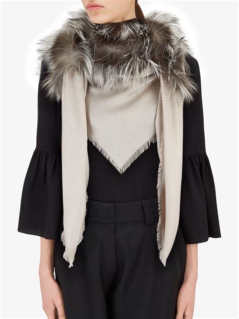 fendi wool scarf sale|Fendi touch of fur shawl.